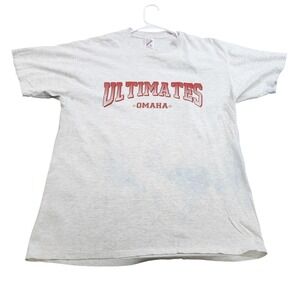 Vintage Jerzees Shirt Mens XL Gray Ultimates Omaha 32 Baseball Graphic Tee USA